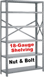 OPEN STEEL SHELVING EXTRA HEAVY-DUTY 18-GAUGE NUT & BOLT, 5-SHELF UNIT