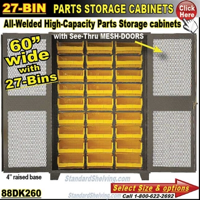 88DK260 / 27-Bin Heavy-Duty See-Thru Door Storage Cabinet