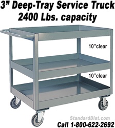 3" DEEP SHELF/TRAY SERVICE STOCK CARTS & TRUCKS (99NR) 2400 LB. CAPACITY