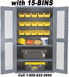 15-BIN SECURITY BIN STORAGE CABINETS,