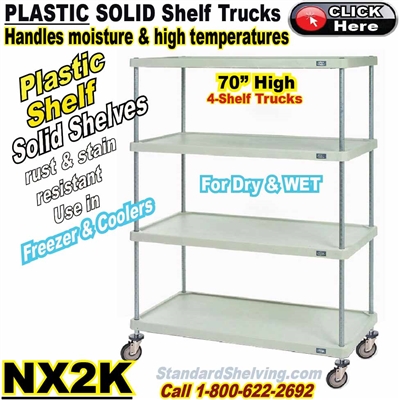 Plastic 4-Shelf Solid Shelf Truck 70