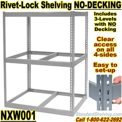 (121) Heavy-Duty NO-DECK Rivet Shelving / NXW001