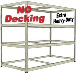 EXTRA HEAVY-DUTY DOUBLE-RIVET BULK-SHELVING WITH NO-DECKING