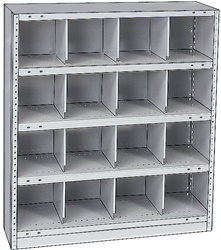 STEEL BIN UNIT WITH 16-OPENINGS, UNIT 40"HIGH (TBW)