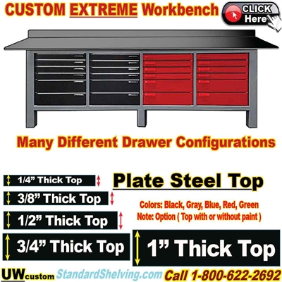 UW-CUSTOM / CUSTOM Plate Steel Top WorkBenches