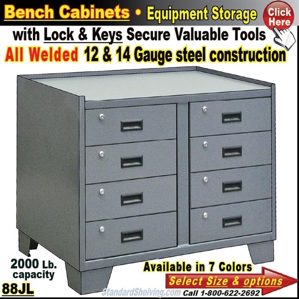 Heavy-Duty Bench Storage Cabinet with drawers